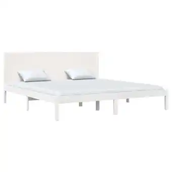 fonQ Vidaxl bedframe massief hout wit 180x200 cm 6ft super king aanbieding