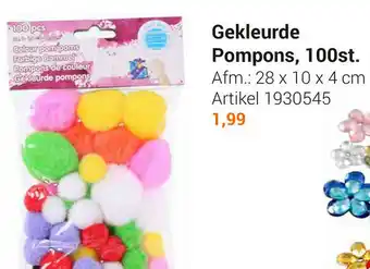 Lobbes Gekleurde pompons 100st aanbieding