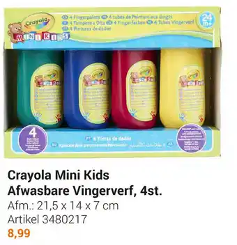 Lobbes Crayola mini kids afwabare vingerverf 4st aanbieding