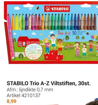 Lobbes STABILO Trio A-Z viltstiften 30st aanbieding