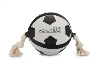 Welkoop Beeztees action bal voetbal - hondenspeeltje - zwart/wit aanbieding