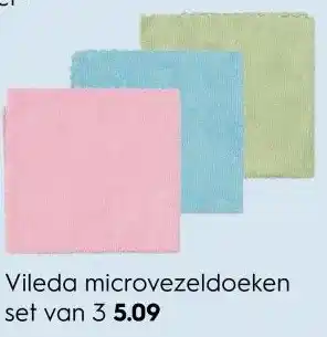 Blokker Vileda microvezeldoeken set van 3 5.09 aanbieding