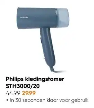 Blokker Philips kledingstomer sth3000/20 44.99 29.99 aanbieding