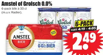 Dirk Amstel of grolsch 0.0% aanbieding