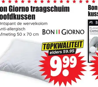 Dirk Bon giorno traagschuim hoofdkussen aanbieding