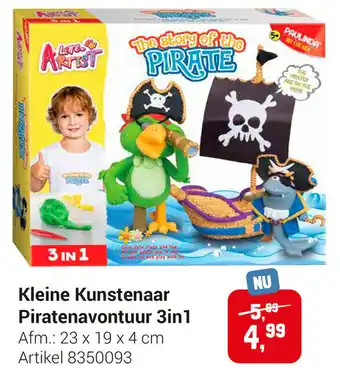 Lobbes Kleine Kunstenaar Piratenavontuur 3in1 23x19x4 cm aanbieding