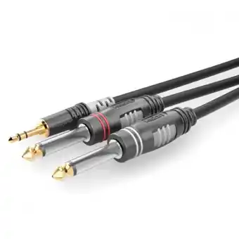 Conrad Sommer cable hba-3s62-0150 jackplug audio aansluitkabel [1x jackplug male 3,5 mm - 2x jackplug male 6,3 mm (mono)] 1.50 m zwa aanbieding