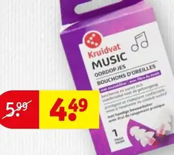 Kruidvat MUSIC OORDOPJES aanbieding