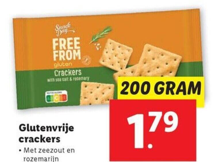 Glutenvrije crackers 200 GRAM aanbieding bij Lidl