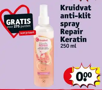 Kruidvat Kruidvat anti klit spray Repair Keratin 250 ml aanbieding