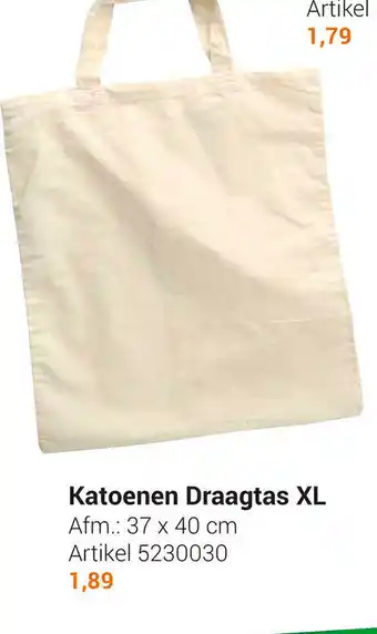 Lobbes Katoenen Draagtas XL 37x40 cm aanbieding