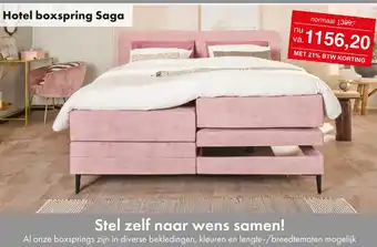 Woonsquare Hotel boxspring saga aanbieding