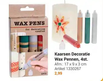 Lobbes Kaarsen Decoratie Wax Pennen, 4st. 17x9x3 cm aanbieding