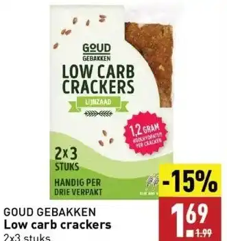 ALDI Goud gebakken low carb crackers aanbieding