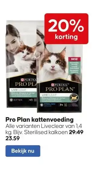 Pets Place Pro plan kattenvoeding aanbieding