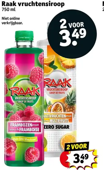 Kruidvat Raak vruchtensiroop 750ml aanbieding