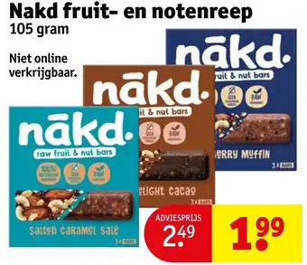 Kruidvat Nakd fruit en notenreep aanbieding