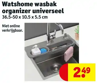 Kruidvat Watshome wasbak organizer universeel 35.5 50 x 10.5 x 5.5 cm aanbieding