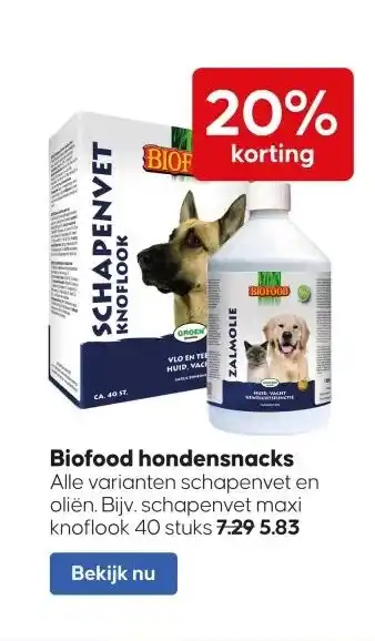 Boerenbond Biofood hondensnacks aanbieding