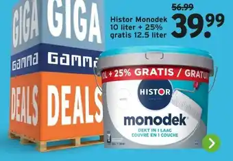 GAMMA Histor monodek 10 liter + 25% gratis 12.5 liter aanbieding