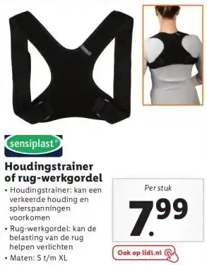 Lidl Sensiplast houdingstrainer of rug-werkgordel aanbieding