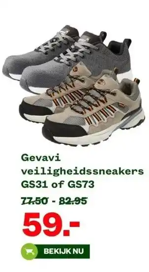 Welkoop Gevavi veiligheidssneakers gs31 of gs73 aanbieding