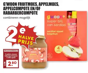 MCD Supermarkt G'woon fruitmoes, appelmoes, appelcompote en/of rabarbercompote aanbieding