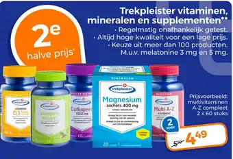 Trekpleister vitaminen minealen en supplementen aanbieding