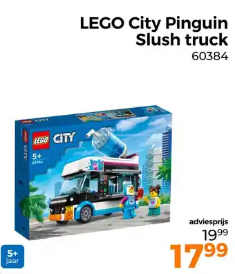 Trekpleister LEGO City Pinguin Slush Truck 60384 aanbieding