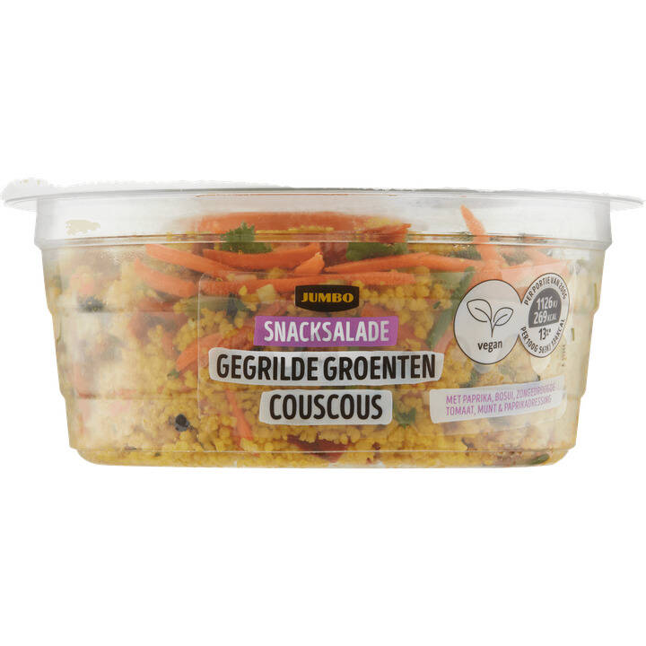 Jumbo snacksalade gegrilde groenten couscous 200g aanbieding bij Jumbo