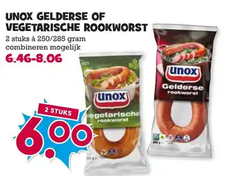 Boon`s Markt Unox gelderse of vegetarische rookworst aanbieding