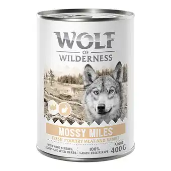 Zooplus 12x400 g wolf of wilderness honden natvoer gevogelte met konijn aanbieding