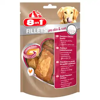 Zooplus 3+1 gratis! 8in1 fillets pro hondensnacks - pro skin & coat (maat s) aanbieding