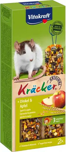 Intratuin Vitakraft knaagdiersnack kräcker rat spelt en appel 2 stuks aanbieding