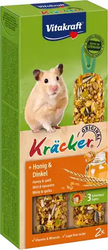 Intratuin Vitakraft hamstersnack kräcker honing en spelt 2 stuks aanbieding