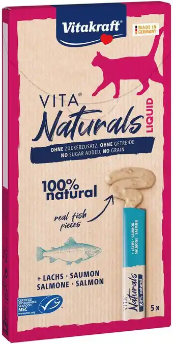 Intratuin Vitakraft kattensnack naturals vloeistof zalm 5 stuks aanbieding