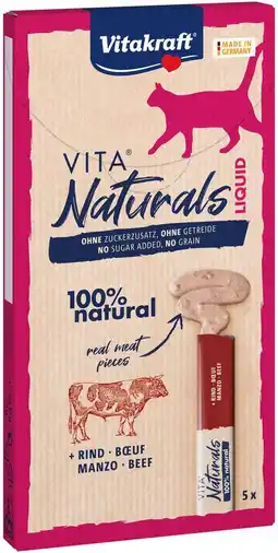 Intratuin Vitakraft kattensnack naturals vloeistof rundvlees 5 stuks aanbieding