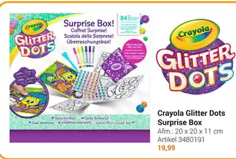 Lobbes Crayola Glitter Dots Surprise Box 20x20x11 cm aanbieding