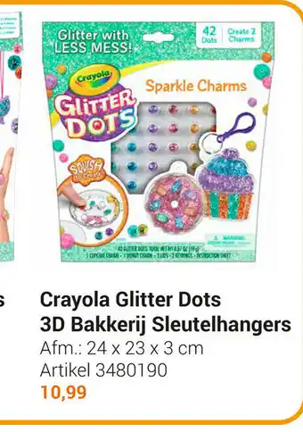 Lobbes Crayola Glitter Dots 3D Bakkerij Sleutelhangers 24x23x3 cm aanbieding