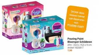 Lobbes Pouring Paint Bloempot Schilderen 20.5x16.5x9 cm aanbieding