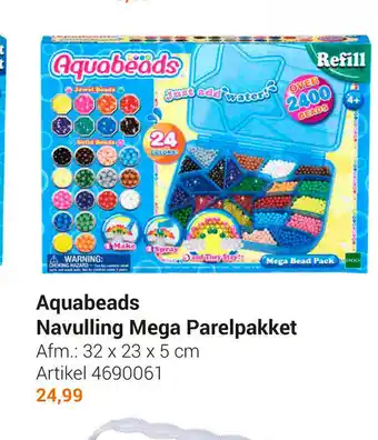 Lobbes Aquabeads Navulling Mega Parelpakket 32x23x5 cm aanbieding