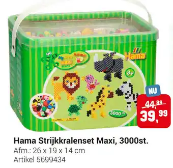 Lobbes Hama Strijkkralenset Maxi, 3000st. 26x19x14 cm aanbieding