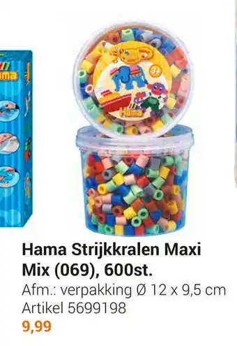 Lobbes Hama Strijkkralen Maxi Mix (069), 600st. 12x9.5 cm aanbieding