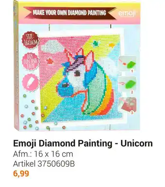 Lobbes Emoji Diamond Painting - Unicorn 16x16 cm aanbieding