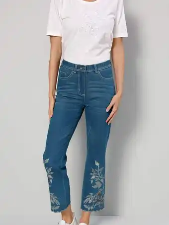 Klingel 3/4-jeans met bloemenborduursel paola blauw aanbieding