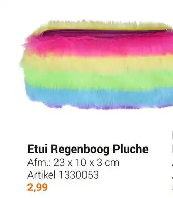 Lobbes Etui Regenboog Pluche 23x10x3 cm aanbieding