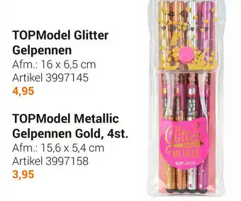 Lobbes TOPModel Metallic Gelpennen Gold, 4st. 15.6x5.4 cm aanbieding