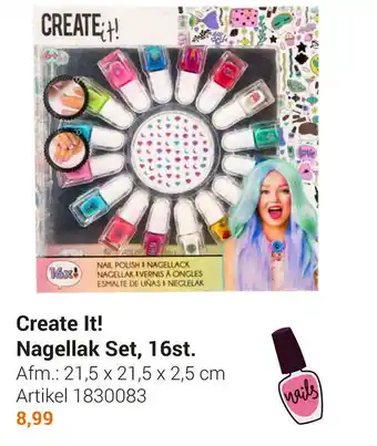 Lobbes Create It! Nagellak Set, 16st. 21.5x21.5x2.5 cm aanbieding