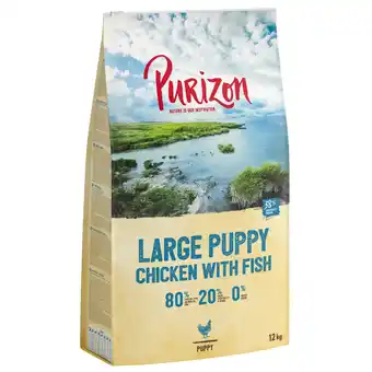 Zooplus 10 + 2 kg gratis! 12 kg purizon - large puppy kip met vis aanbieding