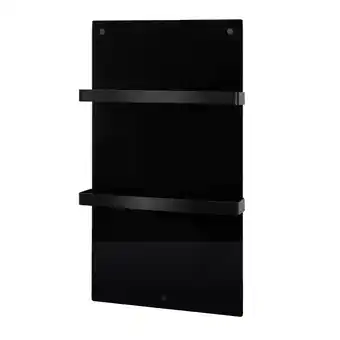 Sanitairwinkel.nl Eurom sani 400 comfort badkamerkachel 83.5x48.1cm wifi 400watt glas zwart tweedekans aanbieding